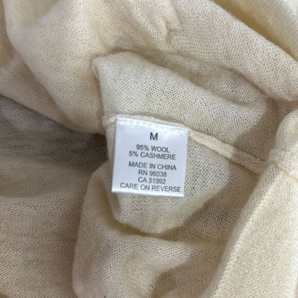 Barney’s New York Co-Op Pale Yellow Wool Cashmere Blend 1/2 Zip Sweater Size M - Picture 7 of 11